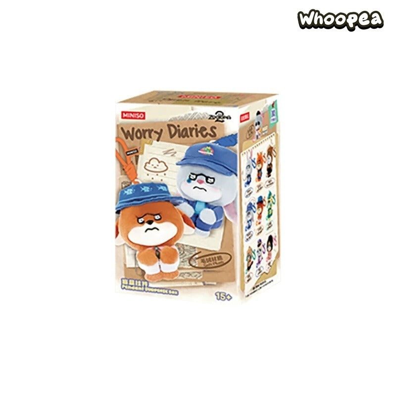 MINISO Zootopia 2 Worry Diaries Series Plush Pendant Blind Box